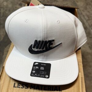 Nike White SnapBack Hat with Black Emblem Size L/XL